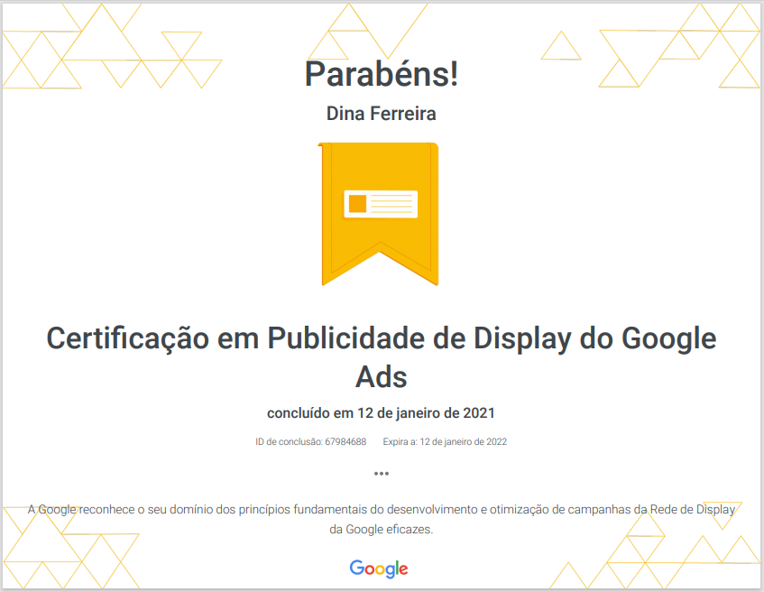 Certificação em Publicidade de Display do Google Ads